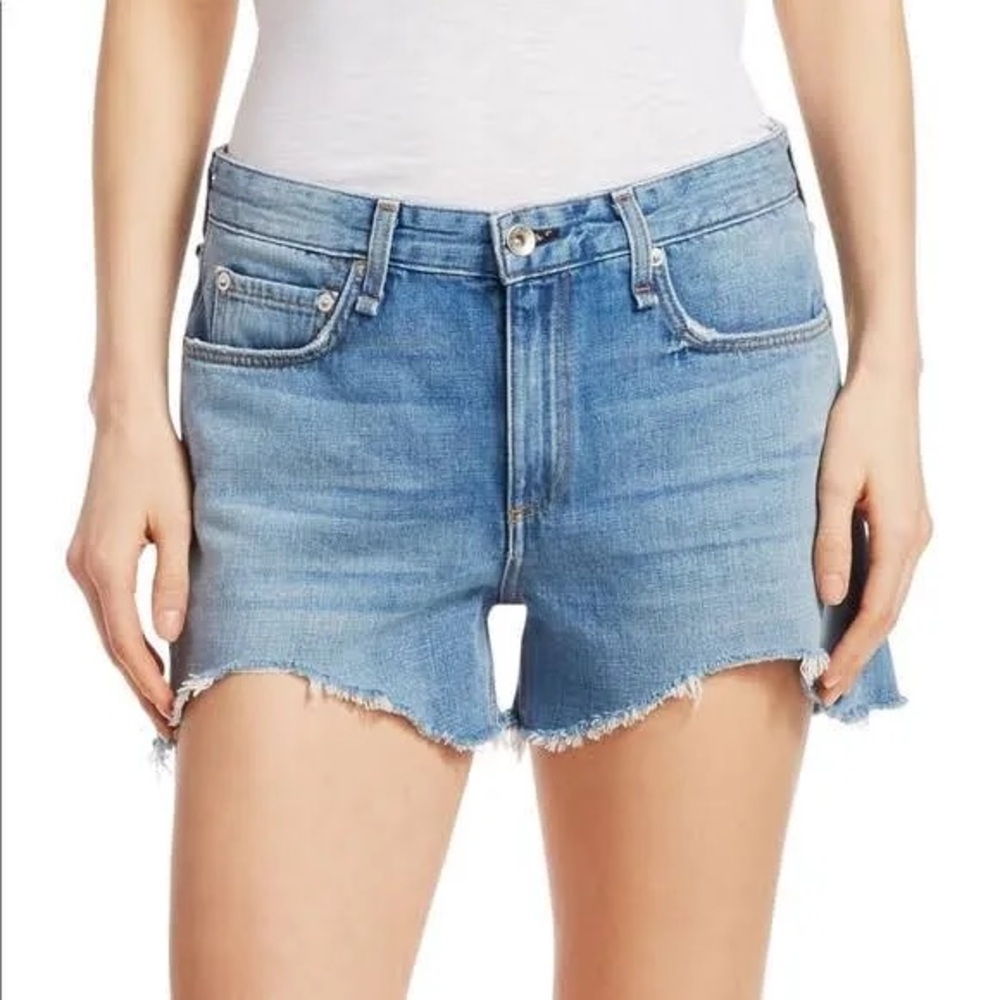 Rag & Bone Brandon Cate Mid-Rise Short Light Wash Frayed Distressed 30 NWT